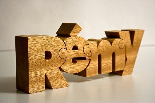 Nuzzles™ - Wooden Typographic Puzzles on the AIGA Member Gallery #nuzzles #made #puzzle #wood #remy #custom #typography