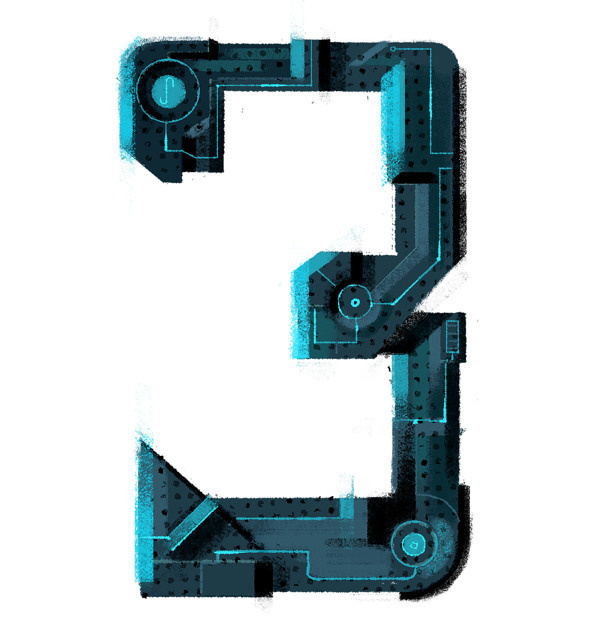Three Wired on Behance #illustration