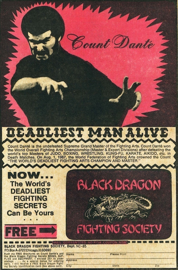 DEADLIEST MAN ALIVE #black #dragon #fighting #society #count dante #comic book #design