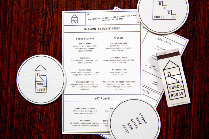 Punch House #menu #identity #design #print #food