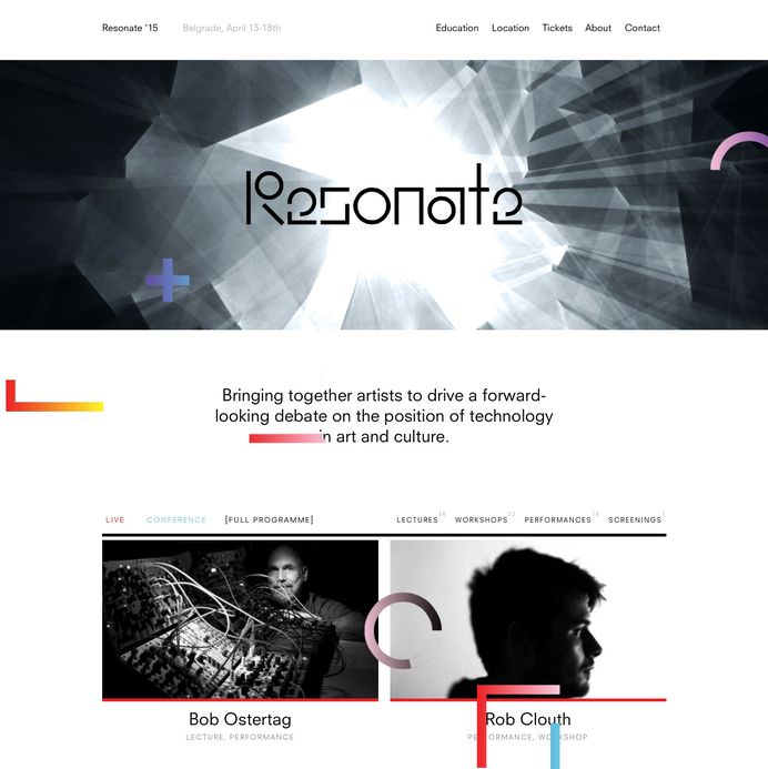 Festival Identity: Resonate homepage1 by FIELD.IO