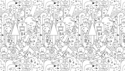 Jonathan Calugi | Shiro to Kuro #white #black #texture #illustration #and