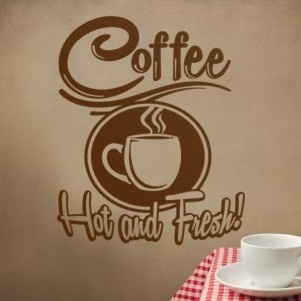 This wall decal would look great in my kitchen. Reminds me of a 1950's diner. Wall decal from http://cozywallart.com #wall #quotes