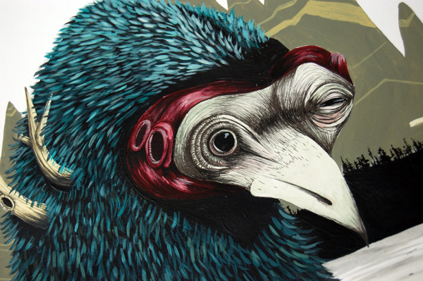 I can't hear you - illustration #sears #caleigh #feathers #paint #illustration #ill #face