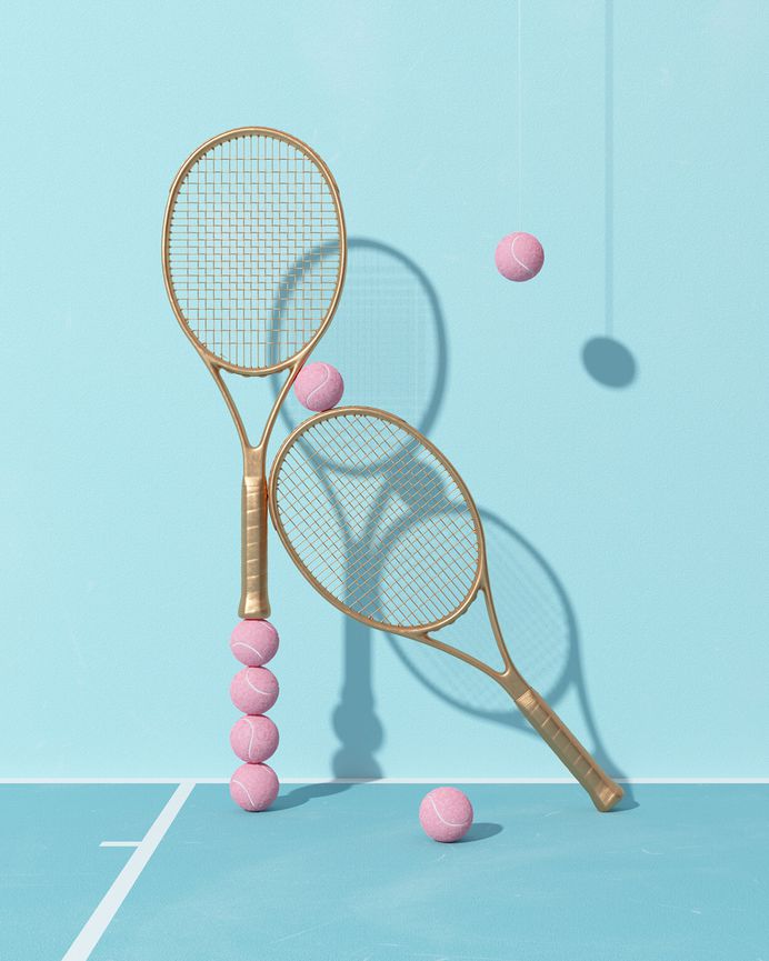 Tenis, de molistudio #surreal #minimalism #pastel # 3D #graphic #deportes