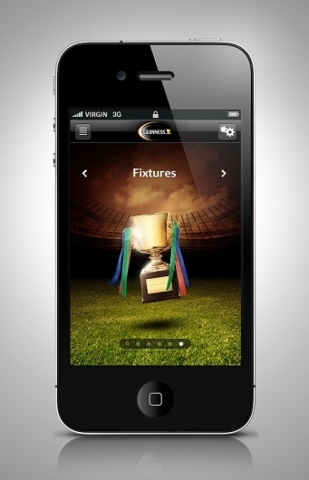 Guinness Rugby 2011 iPhone App on the Behance Network #guinness #photo #design #icons #iphone #illustration #app #manipulation