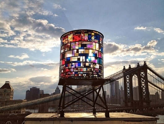 kaleidoscopic watertower by tom fruin