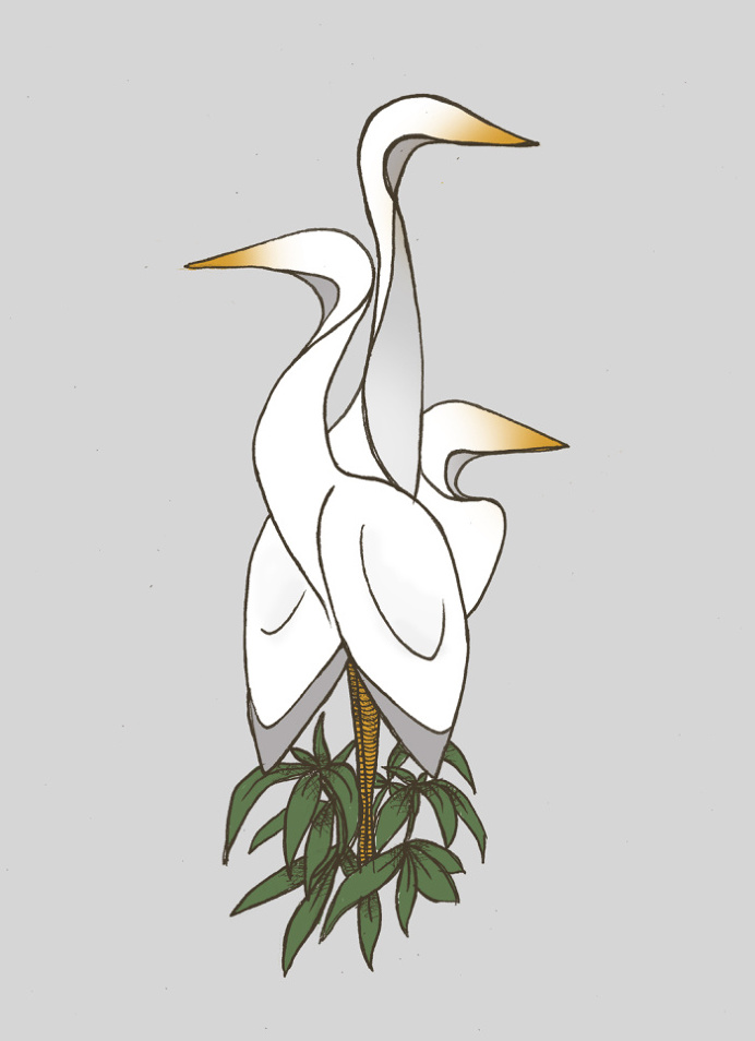 the cranes #birds #crane #illustration #art #design #sketch #abstract #modern