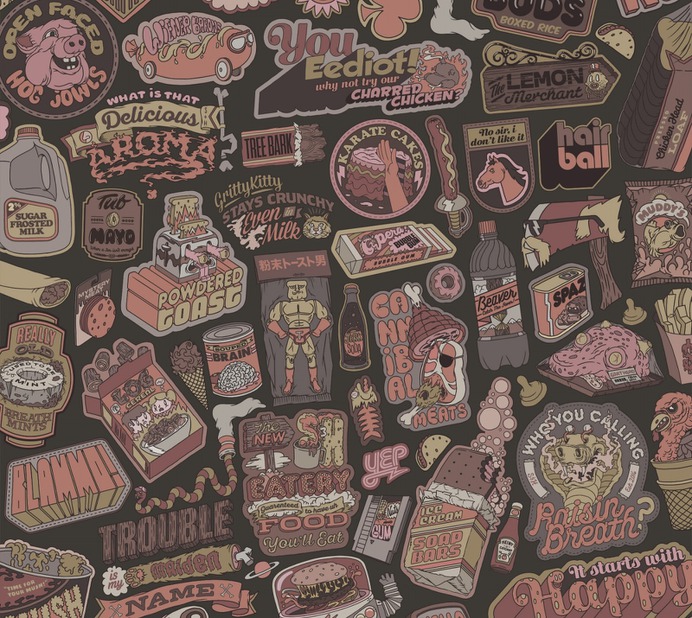 Outstanding murals by Dave Arcade - REN & STIMPY CAFE MURAL