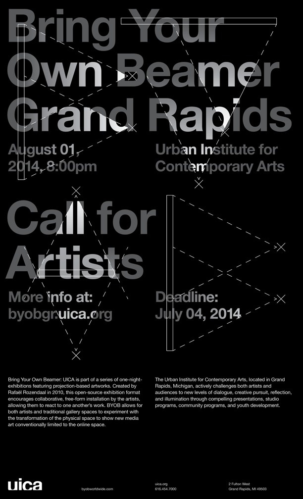 bringyourownbeamer: Bring Your Own Beamer Grand Rapids August 1, 2014 at Urban Institute for Contemporary Arts More info at byobgr.uica.org