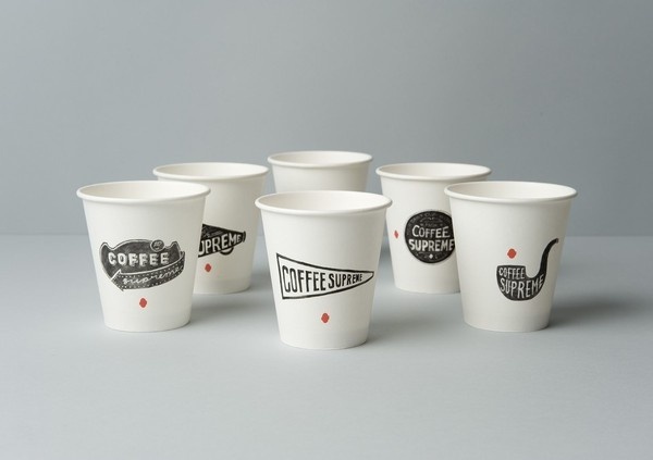 Best Awards - Hardhat Design. / Coffee Supreme / take-out cups #drawn #hand
