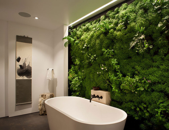 Moss Wall In Bathroom #interior #design #decor #deco #decoration