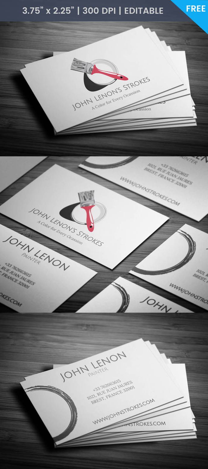 Free Painting Business Card Template