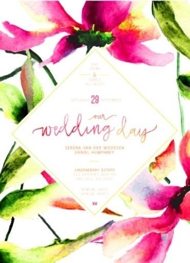 Party Like Serena - Wedding Invitations #paperlust #weddinginvitation #weddingstationery #weddinginspiration #flower #floral #card #print #