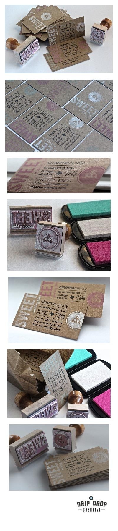 Letterpress and stamp business cards #videographer #branding #stamps #design #letterpress #chipboard #wedding #typography