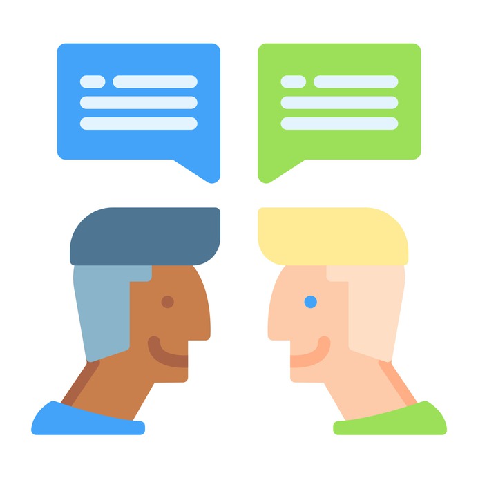 See more icon inspiration related to talk, conversation, chat, negotiating, chatting, users, communications, speech bubble, bubble speech, message, interface, communication and people on Flaticon.