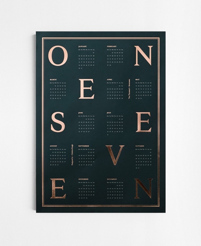 "ONE SEVEN" is the name of the new 2017 calendars designed by Kristina Krogh from Denmark Copenhagen. The prints come in a size of 50 x 70 c