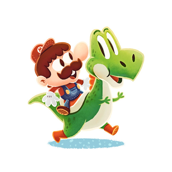 Videogame Heroes on Behance #mario #design #illustrations #character #yoshi