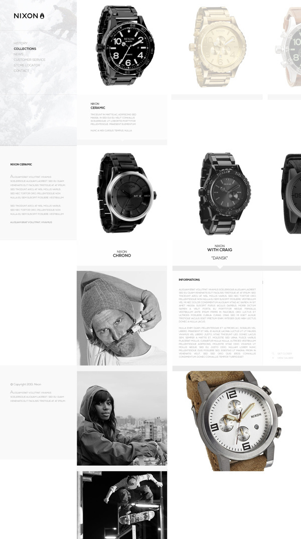 NIXON Inc // Redesign_Web #direction #behance #art #webdesign #lordzlz #web #d