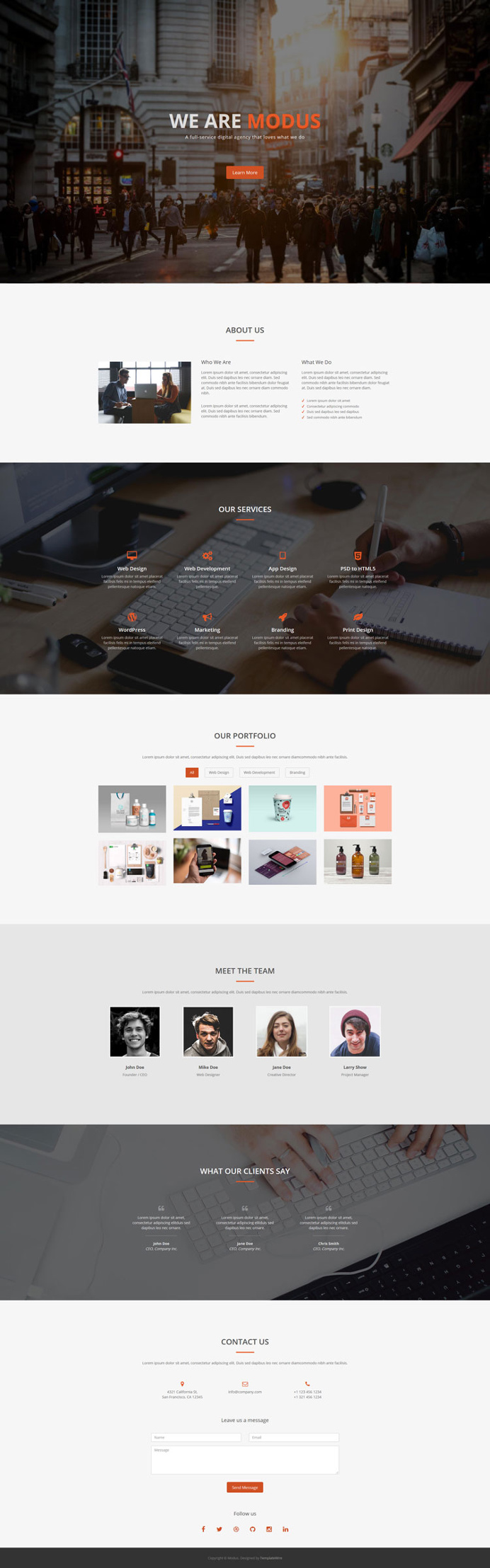 Modus - Free One Page Bootstrap Template #onepage #template #responsive #html #bootstrap