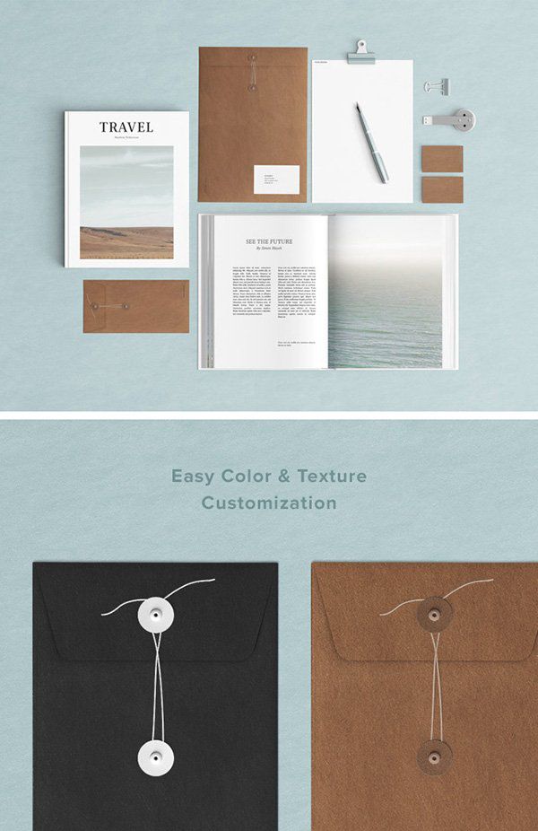 Powderblue Stationery Mockup