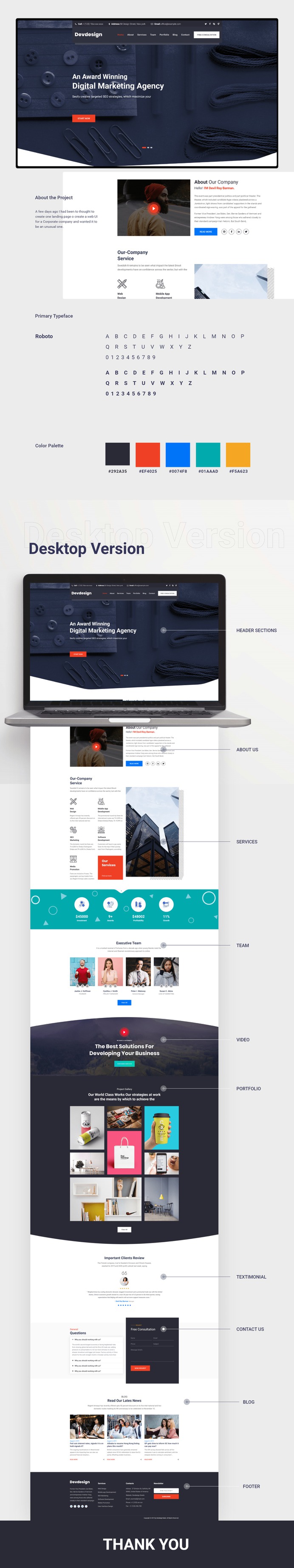 Free Corporate Landing Page UI - Free UI UX