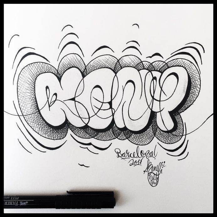 BubbleKenyStyle. #barcelona #keny #bubble #bubblestyle #graffiti #typo #caligraphy #art #design #designer #berlin #kenydesign #grafikdesign #scribble
