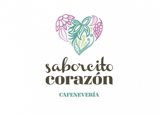 Más tamaños | Saborcito Corazón, cafenevería. | Flickr: ¡Intercambio de fotos! #heart #cream #identity #logo #ice #organic #flowers #corazon