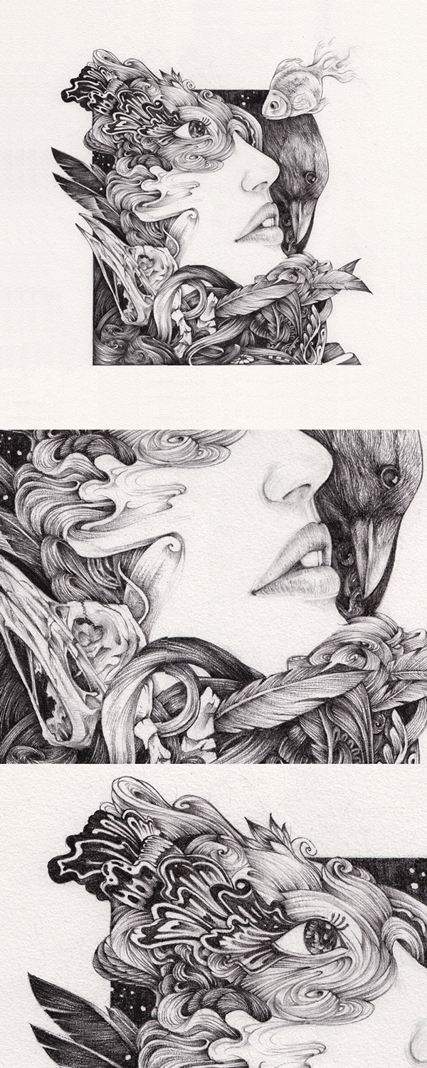 CROQUIS. A Drawing Exhibition on Behance #ink #white #design #black #complex #illustration #painting #and #drawing #sketch