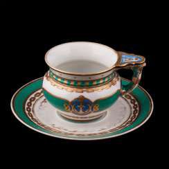 Cup and saucer from the main service of the Imperial yacht #Sets #Teasets #Porcelainsets #Antiqueplates #Plates #Wallplates #Figures #Porcelainfigurines #porcelain
