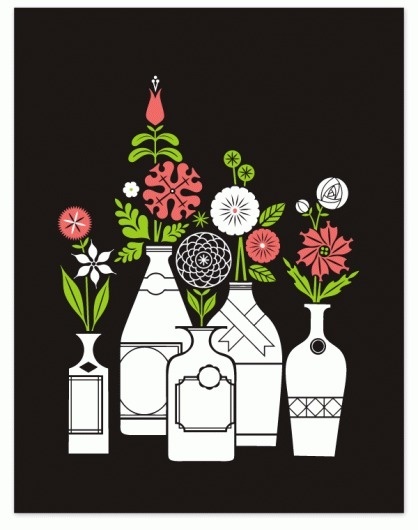 Eight Hour Day » Flowers Art Print #hour #design #graphic #eight #simple #illustration #day
