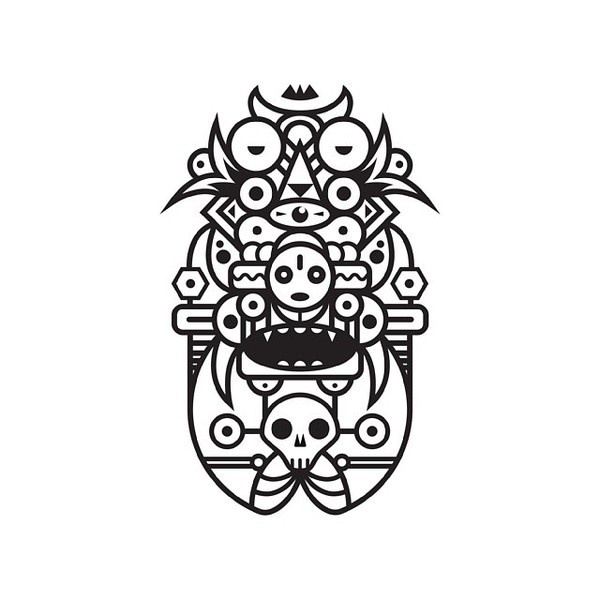 Black & white totem series. http://society6.com/MuratSunger #shop #muratsunger #illustration #society6 #art