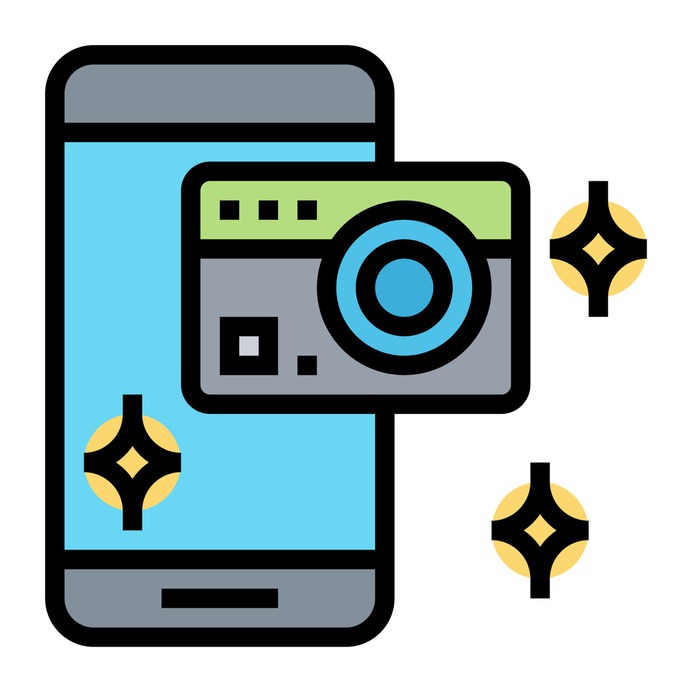 See more icon inspiration related to camera, touch screen, photo camera, electronics, mobile phone, smartphone, cellphone, iphone and technology on Flaticon.