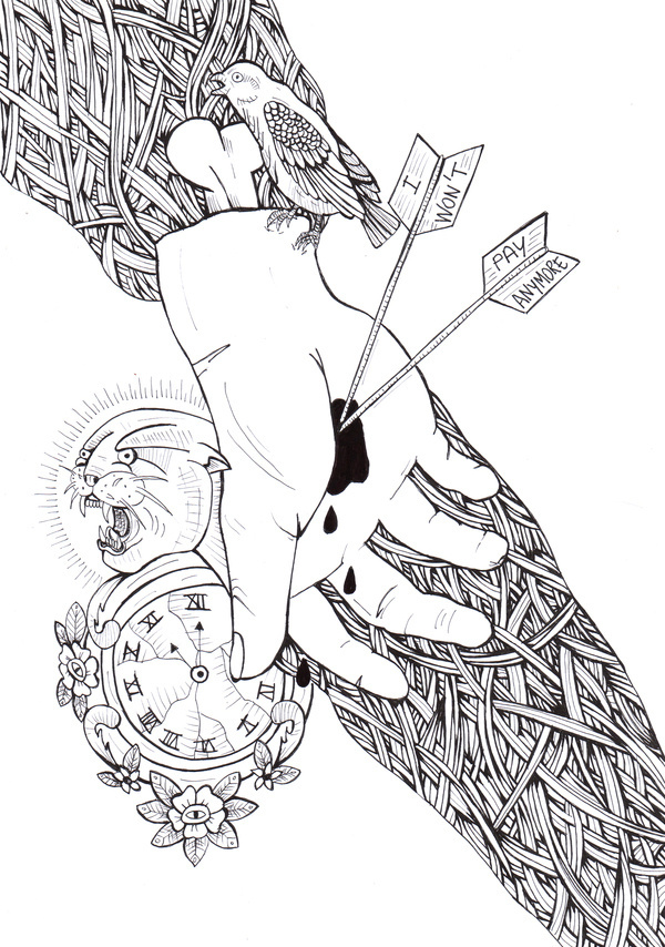 untitled #hand #bite #illustration #bw #love #timeless