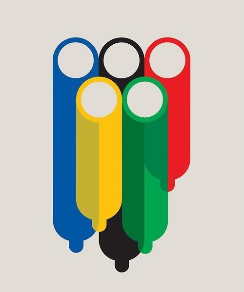 Designersgotoheaven.com Sex in the Olympic village for ESPN by Noma Bar. #olympics #condom
