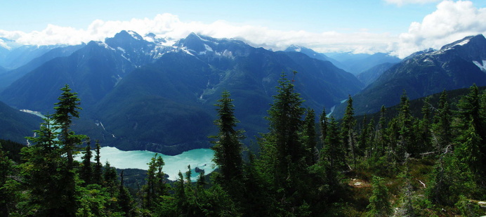Beautiful mountain lake view