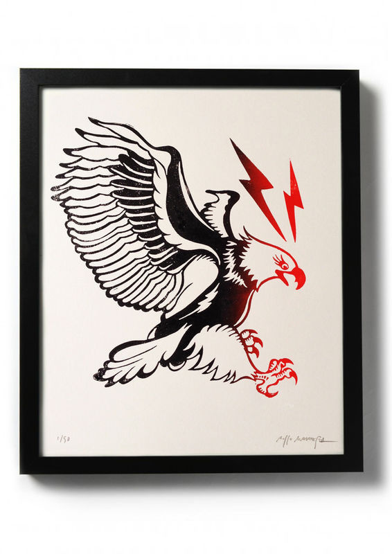EAGLE - Original relief. Hand printed. - product images of #ink #printmaking #print #design #drawing #tattoo #illustration #traditional #art #diy #linocut