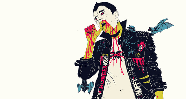 2011 : boneface #blood #vampire #horror #boneface #bat #illustration