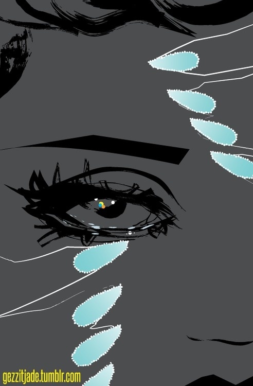A side doodle while working on real life things #makeup #couture #illustration #art #fashion #nails