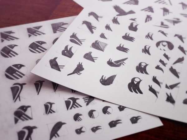 Sketching #7 #icon #ramotion #ios #appstore #icons #bird #app #sketches #logo #pencil #raven #sketch