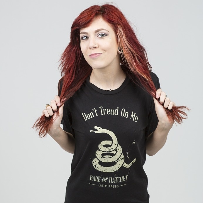 Bare & Hatchet | Don't Tread On Me #americana #hatchet #dont #apparel #tread #piercing #american #me #snake #shirt #on #press #t-shirt #vintage #bare #fashion