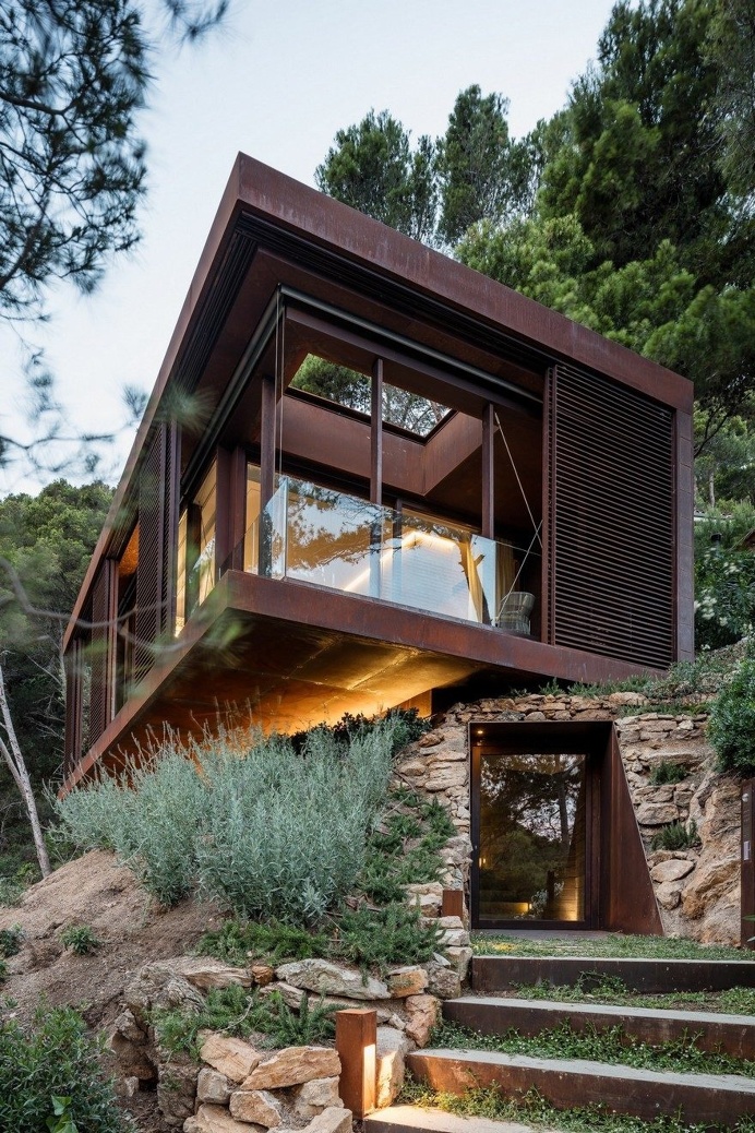 This Guest Pavilion is a Cuboid Placed in the Middle of the Forest 5