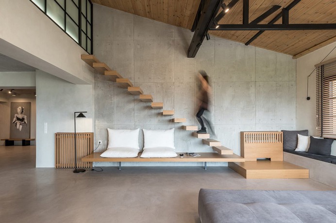 Space under stairs used for additional seating