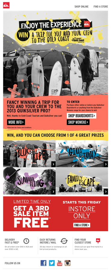Quiksilver - WIN a Trip for You & Your Crew to the Gold Coast! #subscribe #surf #emailer #quicksliver #mailer #coast #newsletter