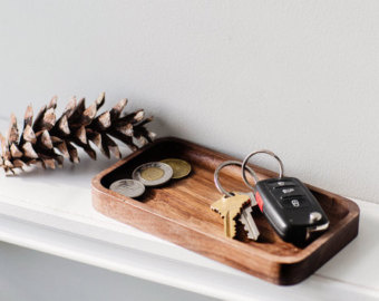 Walnut Catchall Valet Tray