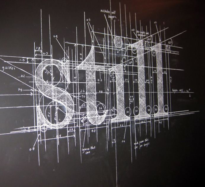 Lettering guide for engineering drawings