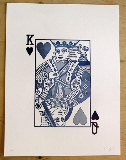 'Who's in Charge?' - essie letterpress #heart #monotone #print #card #letterpress #queen #blue #cards #king
