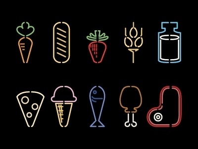 Dribbble - Food Pictograms by Jorge Mar #design #symbol #icons #pictograms