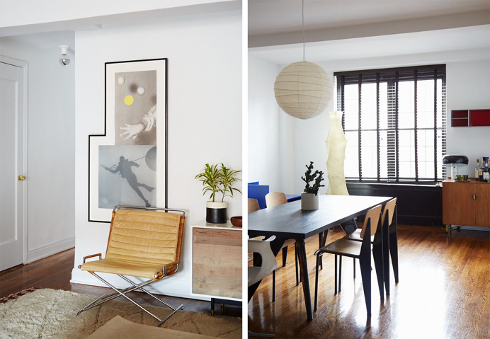 Ward Bennett, art on wall, dining room