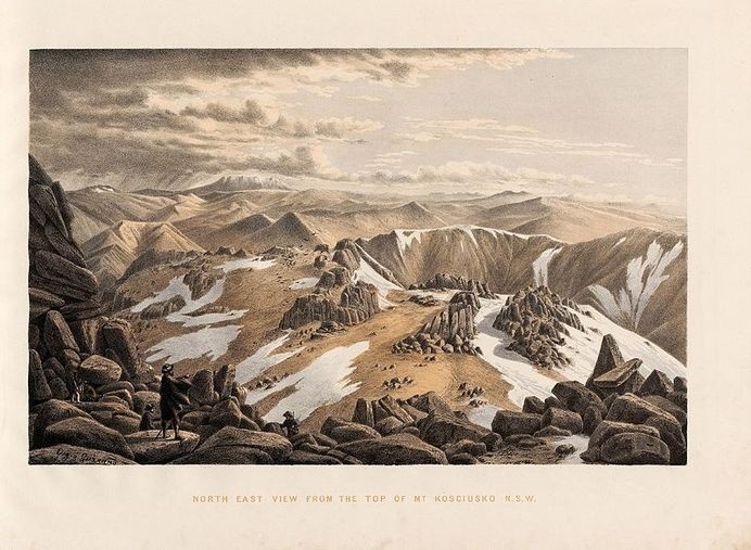 From Eugène von Guérard's Australian landscapes: a series of 24 tinted lithographs illustrative of the most striking and picturesque fea #landscape #illustration #vintage #painting #australia
